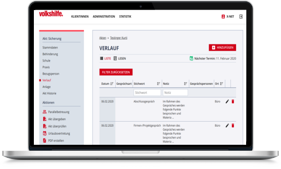 eDok Screenshot auf Notebook